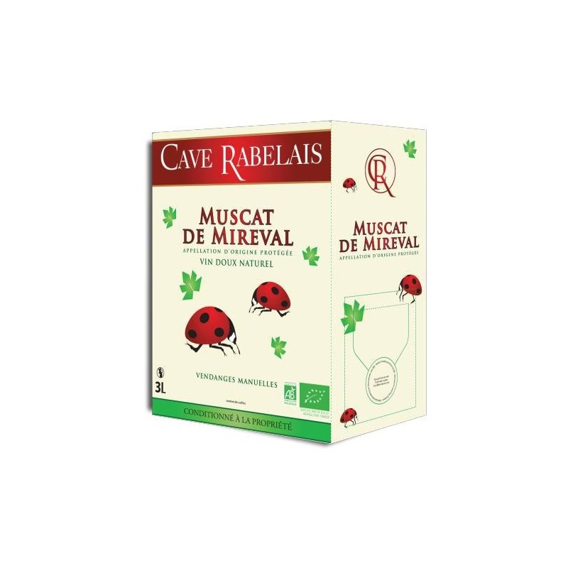 Muscat Bio - AOP Muscat de Mireval - Cave de Rabelais - Bag-in-Box® de 3 litres